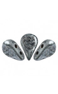 Les perles par Puca® Amos beads Metallic mat old silver spotted 23980/65321